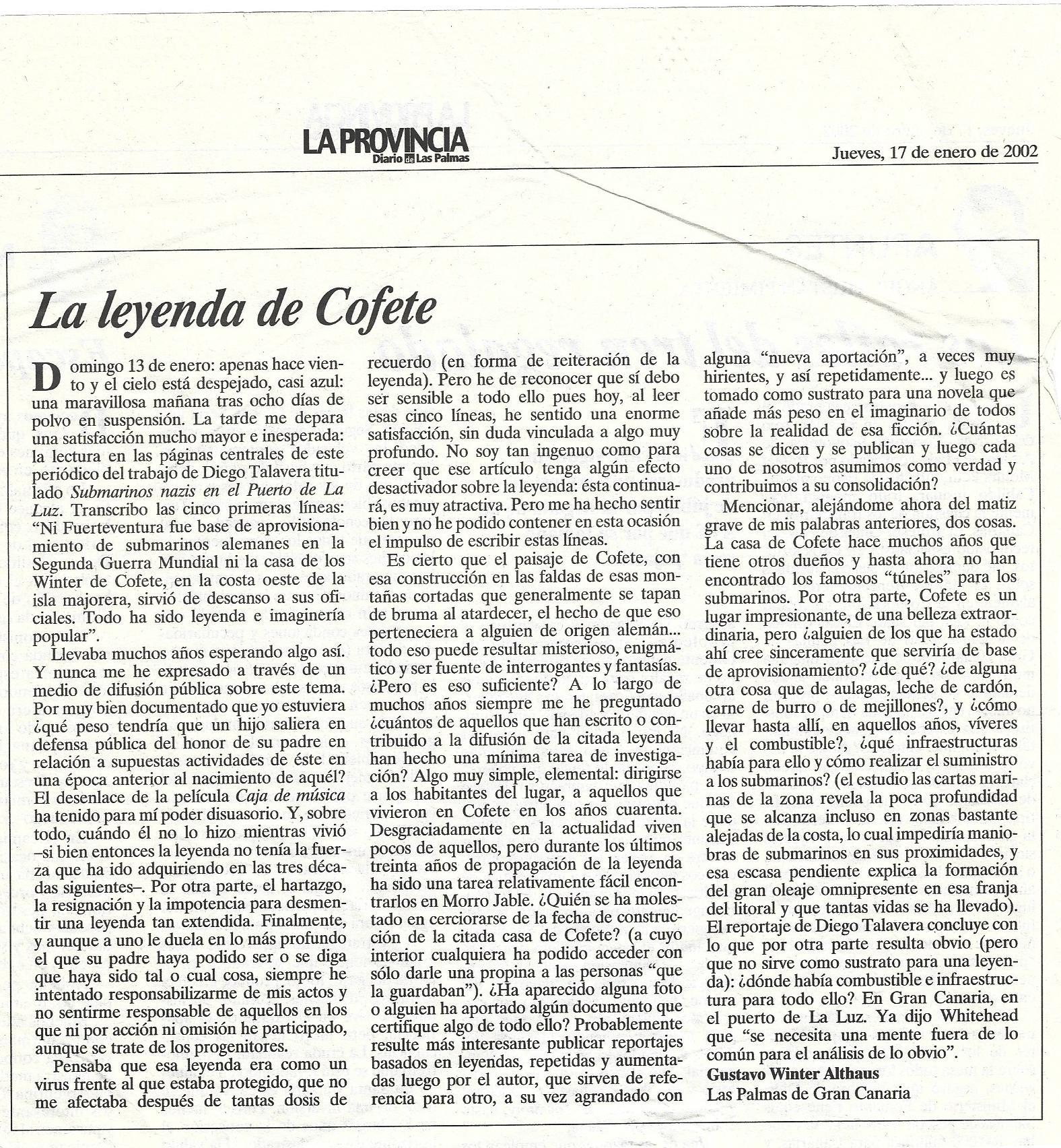 La leyenda de Cofete - LA PROVINCIA - Diario de Las Palmas