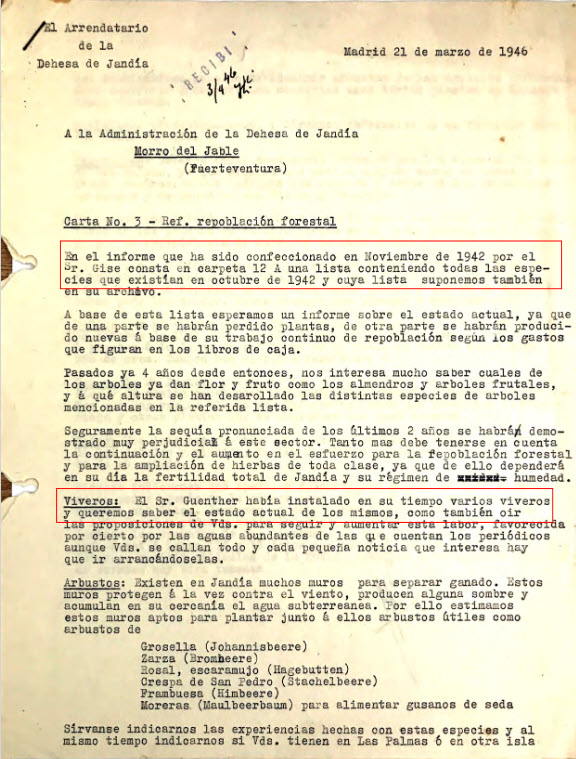 Cartas nºs 3,4,6 y 11 - Solicitudes de información de situación y presupuestos,  fechadas el 21 y 22 marzo de 1946