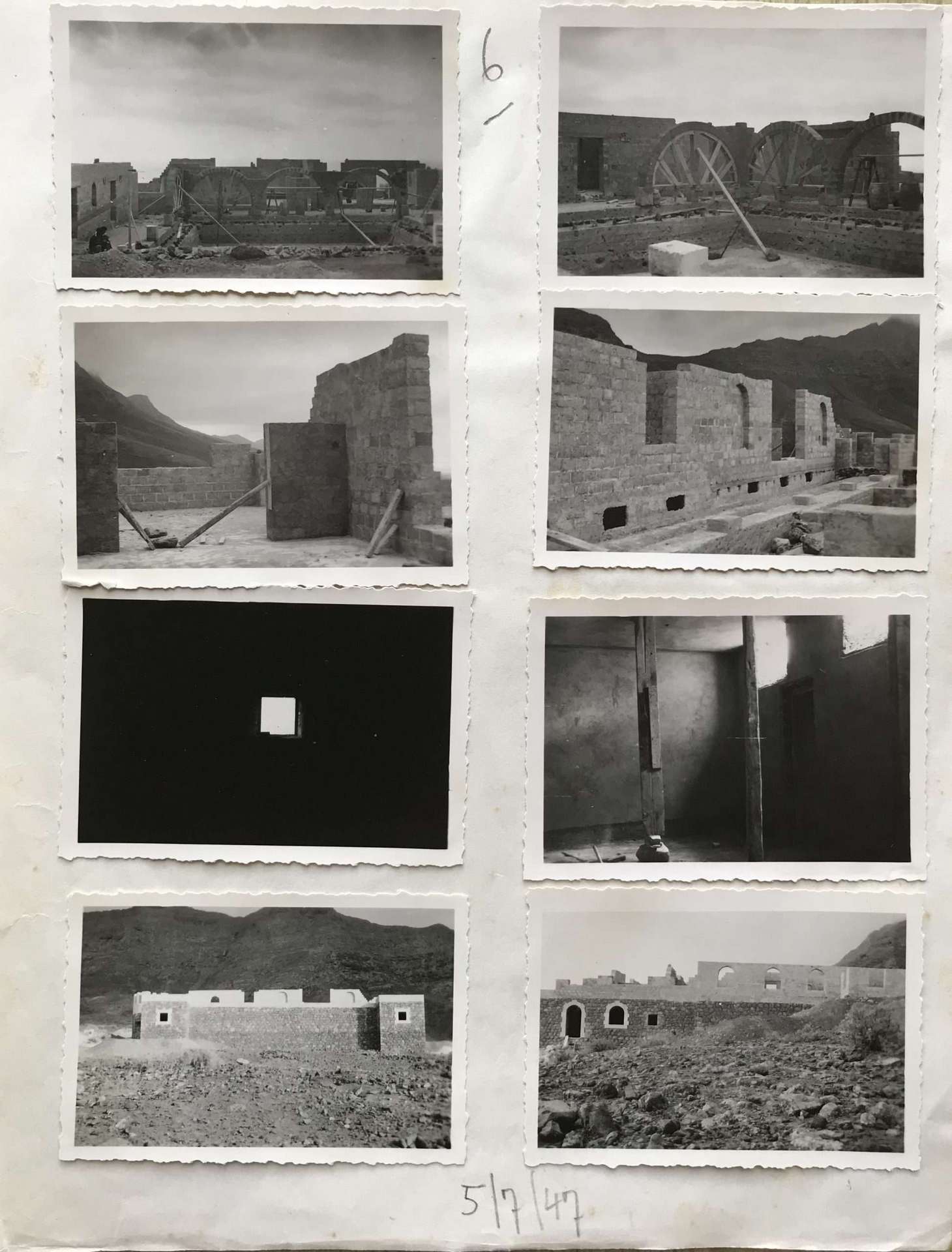 Cartón Nº 6 —5 de julio de 1947— fotos construcción Casa Winter Cofete