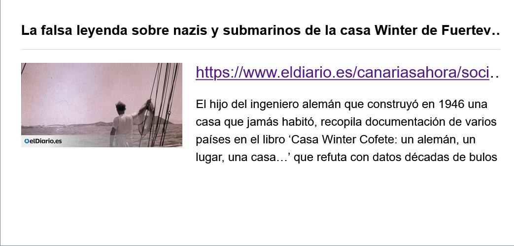 La falsa leyenda sobre nazis y submarinos de la casa Winter de Fuerteventura