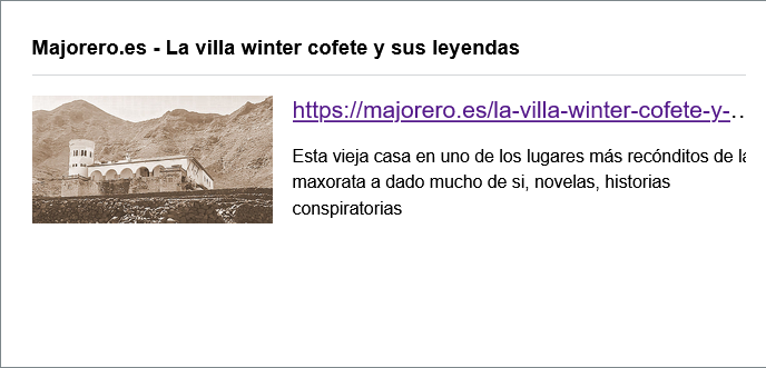 Majorero.es - La villa winter cofete y sus leyendas